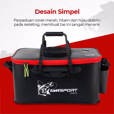 TaffSPORT Tas Pancing Ember Lipat Portable Fishing Bucket 53cm - JY0210 - Black — gambar 2