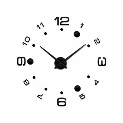 TaffHOME Jam Dinding Besar DIY Giant Wall Clock Arcylic 100 cm - JM-14 - Black — gambar 2