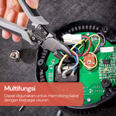 Delixi Tang Pemotong Kabel Multifunctional Diagonal Pliers 7 Inch - 2108 - Gray — gambar 2
