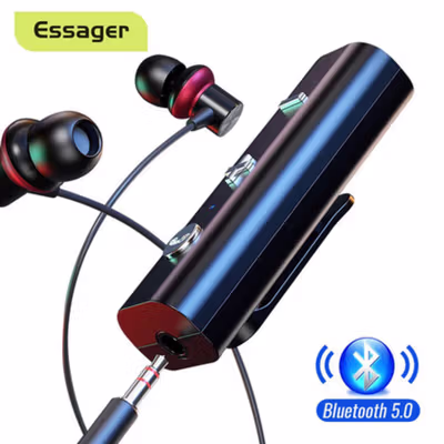 ESG Adaptor Audio Bluetooth 5.0 Receiver Adapter 3.5mm - ES35 - Black — gambar 2