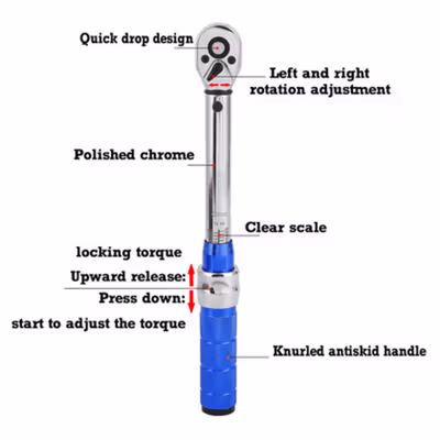 Benkai Set Kunci Ratchet Torque Wrench 2-24N.m 15 PCS - B2-24 - Silver — gambar 2