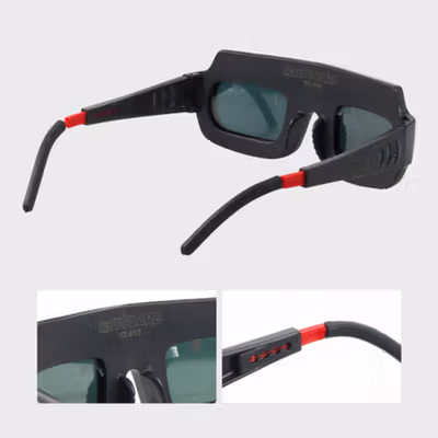 TaffGUARD Kacamata Las Otomatis Auto Darkening Soldering Goggles - TX-012 - Black — gambar 2