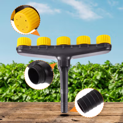 TaffHOME Multi-Head Water Sprinkler Nozzle Kepala Semprotan Air 5 Head - ALS3456 - Black — gambar 2