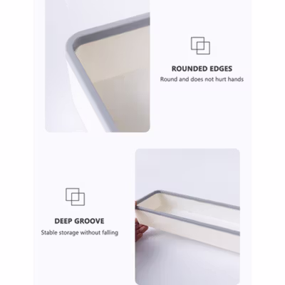 CANRY Rak Dinding Kamar Mandi Organizer Rack Stable and Firm 41.5cm - SQ-5305 - Gray/White — gambar 2