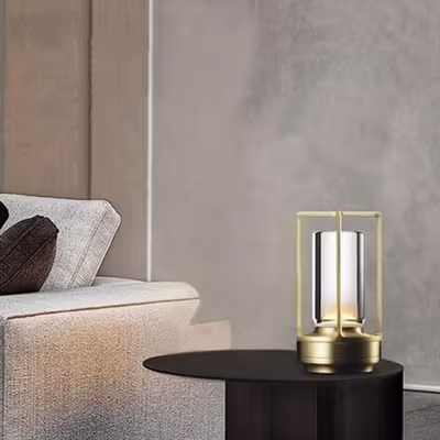 Leroxo Lampu Meja Hias Touch LED USB Rechargeable Tri Color 2000mAh - TD005 - Golden — gambar 2