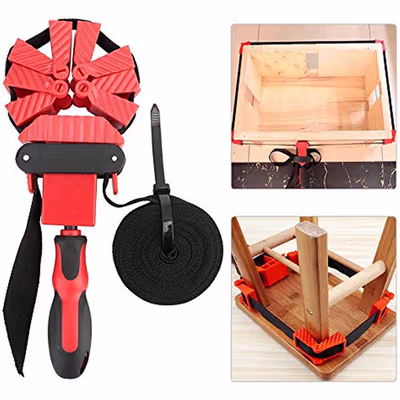 ACAMPTAR Penjepit Bingkai Kayu Adjustable Rapid Corner Clamp 4 Jaws - ACM25 - Red — gambar 2