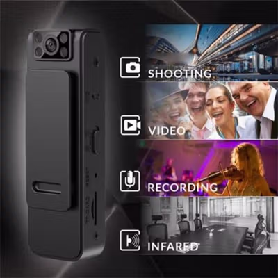 Centechia Spy Camera Full HD 1080p Night Vision Rotateable with Clip - A19 - Black — gambar 2