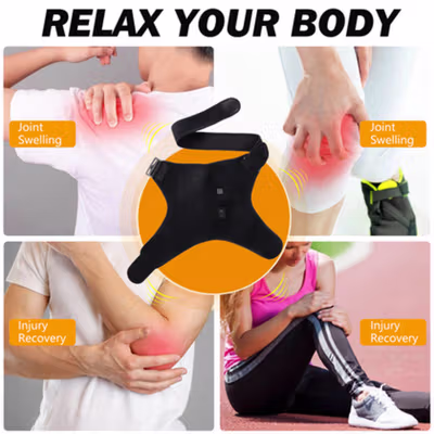 BOOBEAUTY Alat Terapi Bahu Hot Compress Shoulder Brace Pain Relief USB - BB-40 - Black — gambar 2