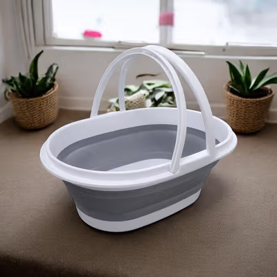 LAZEWING Baskom Ember Lipat Laundry Water Bucket Foldable 11L - B244 - Gray — gambar 2