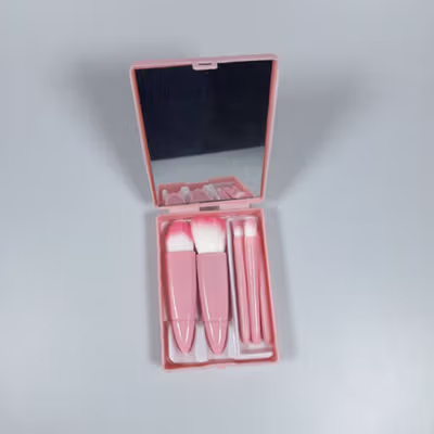 FLD Set Brush Make Up Travel Eyeshadow Blush On Powder 5 PCS - X028 - Pink — gambar 2