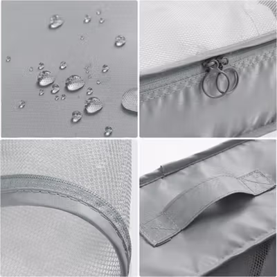 Travel-O Tas Travel Bag Laundry Organizer Packing Cube Waterproof 8PCS - BIB-830 - Gray — gambar 2