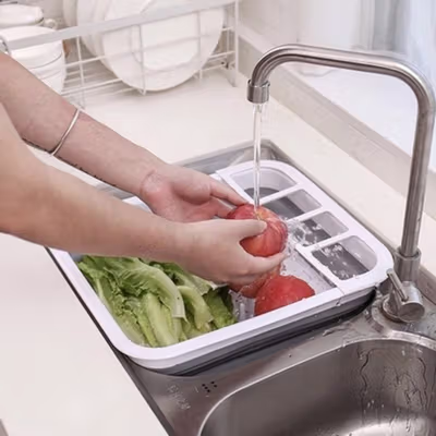 Asy Rak Pengering Dapur Piring Gelas Foldable Collapsible - QW-822 - Gray — gambar 2