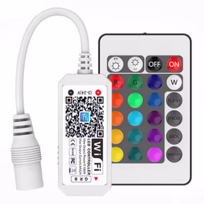 Remote Control Lampu LED RGB Wifi Android iOS 24 Tombol 100W - White — gambar 2