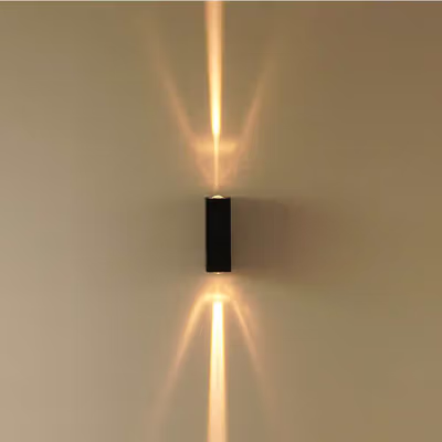 TaffLED Lampu Hias Dinding Outdoor Dual Beam IP65 Warm White 3000K 6W - HXS-4-7W - Black — gambar 2