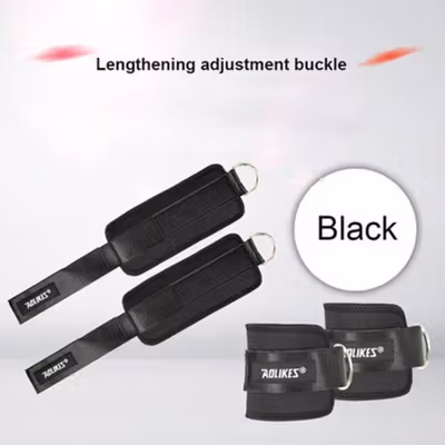 AOLIKES Fitness Gym Adjustable D-Ring Pull Ankle Strap Support 1 PCS Right - A-7129 - Black — gambar 2