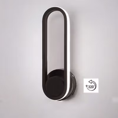 LUCKYLED Lampu Hias Dinding Rotasi 320 Derajat Natural White 4500K 12W - 8337 - Black — gambar 2