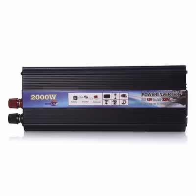 Taffware Rectangle Car Power Inverter DC 12V to AC 220V 2000W - ZX-2000E - Black — gambar 2