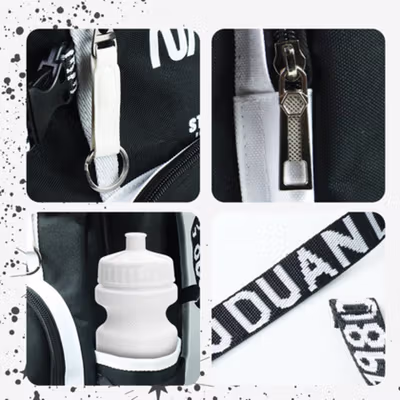 BADUXIAOXIANG Tas Ransel Sekolah Anak Astronot Waterproof Multilayer - SC44 - Black — gambar 2