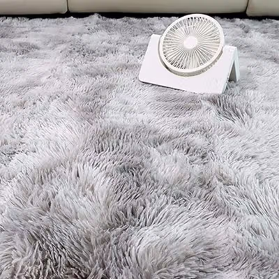 Dresshomee Karpet Bulu Rasfur Soft Fluffy Living Room Rug 140x190cm - DE2004 - Gray — gambar 2