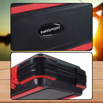 TaffSPORT Kotak Perkakas Pancing Kail Umpan Waterproof Tackle Box L - DY029 - Black/Red — gambar 2