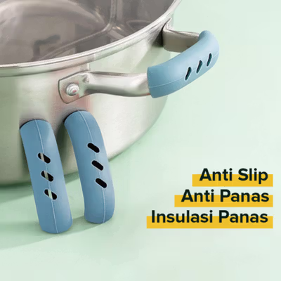 ISFRIDAY Penutup Gagang Panci Heat Insulation Holder Grip 2 PCS - IF1 - Light Blue — gambar 2