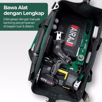 Taffware Tas Perkakas Storage Bag Waterproof Reflective Strips 23 Inch - A03369 - Green — gambar 2
