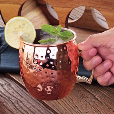 AINIYO Cangkir Stainless Steel 304 Kopi Teh Moscow Mule Mug 550ml - A55 - Copper — gambar 2