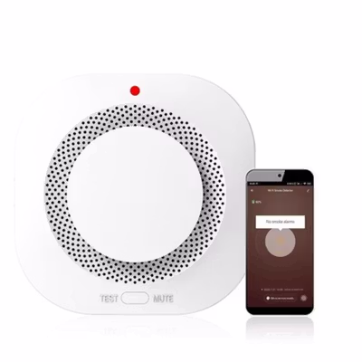 Earykong Tuya Smoke Detector WiFi Alat Pendeteksi Asap Kebakaran 85dB - TYSM-01 - White — gambar 2