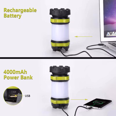 AEFJ Senter LED Portable Flashlight 6 Modes Power Bank - HC-261 - Black — gambar 2