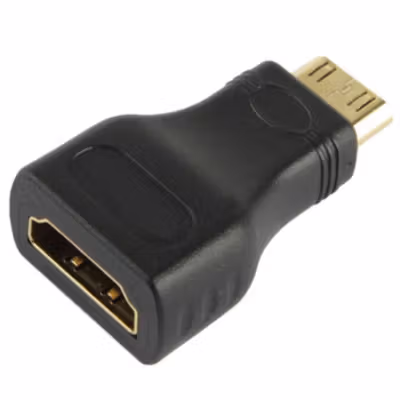 FSU Adaptor Konverter Mini HDMI Male ke HDMI Female Gold Plated - SHH10 - Black — gambar 2