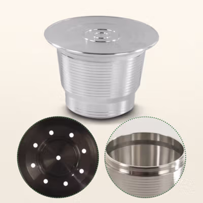 iCafilas Kapsul Kopi Reusable Stainless Steel 3 PCS for Nespresso - HFKK3 - Silver — gambar 2