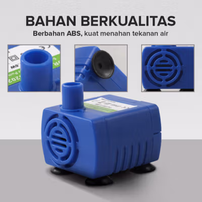 VOFORD Pompa Air Water Fountain Ultra Quiet Pump USB DC 5V 1.5W - YP-8202 - Blue — gambar 2
