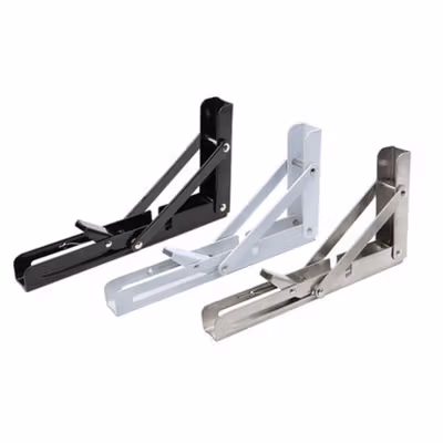 COWORK Bracket Siku Rak Dinding Lipat Penyangga Stainless Steel 2 PCS 16 Inch - CW16 - Silver — gambar 2