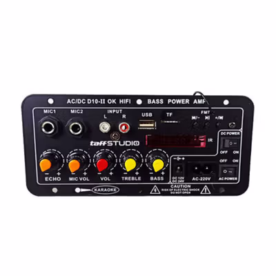 TaffSTUDIO Papan Audio Amplifier Karaoke Bluetooth with Digital Screen - D10 - Black — gambar 2