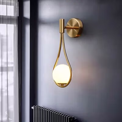 TaffLED Lampu Dinding Hias Minimalis LED Nordic Warm White E27 12W - G9 - Golden — gambar 2