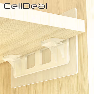 CellDeal Holder Siku Penyangga Rak Ambalan Shelf Support 6 PCS - CD010 - Transparent — gambar 2