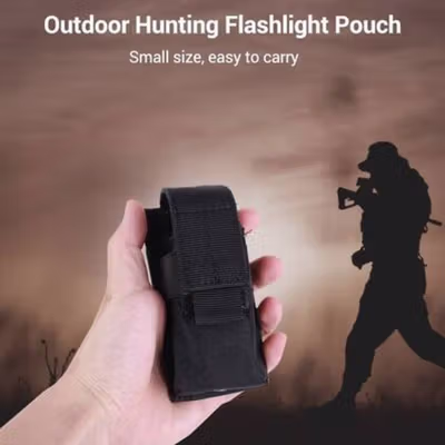 SHUANBAO Sarung Senter Flashlight Holster Bag Tactical 600D Nylon - SAN-60 - Black — gambar 2