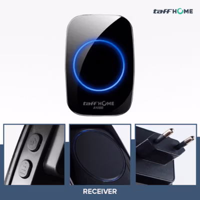TaffHOME Bel Pintu Wireless Waterproof 2 Transmitter 2 Receiver - A10BB - Black — gambar 2