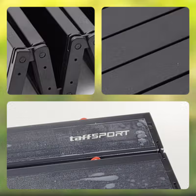 TaffSPORT Meja Lipat Outdoor Piknik Camping Portable Aluminium - 8826 - Black/Red — gambar 2