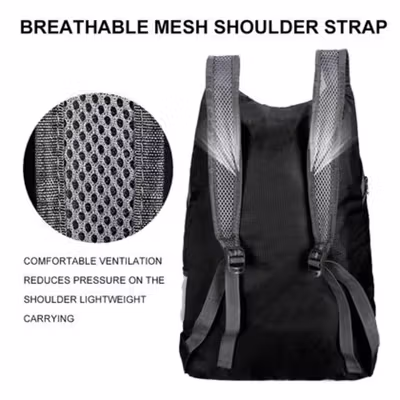 Travel-O Tas Ransel Gunung Lipat Ultralight Backpack Waterproof - LC21 - Black — gambar 2
