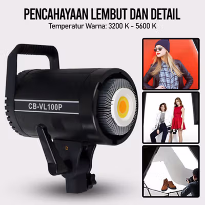 Kefengte Lampu Studio Video Photography Light 2in1 Color 400W - CB-VL100P - Black — gambar 2