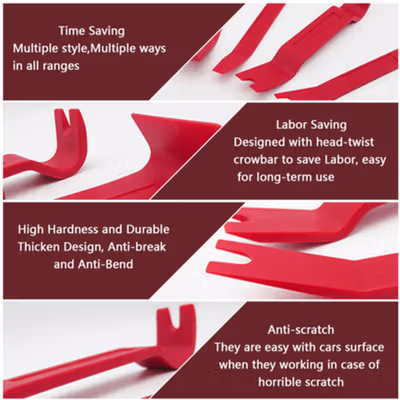 OTOHEROES Alat Reparasi Dashboard Mobil Pry Trim Removal Tool 11in1 - G18 - Red — gambar 2