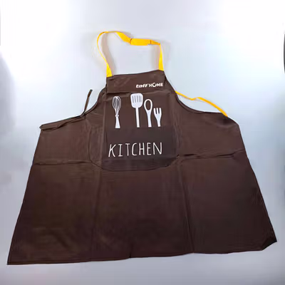 TaffHOME Celemek Masak Apron Dapur Model Kantong Pola Spatula - JJ41 - Brown — gambar 2