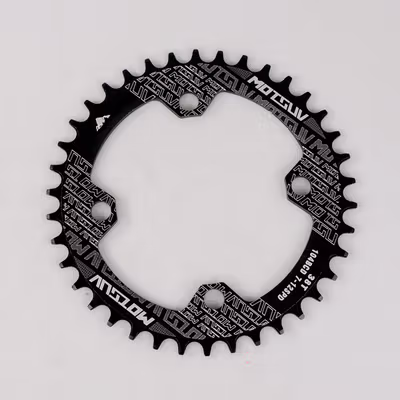MOTSUV Gigi Sprocket Sepeda Chainring Aluminium Round 38T - 104BCD - Black — gambar 2