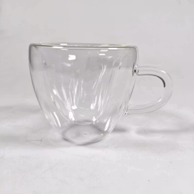 One Two Cups Cangkir Kopi Kaca Tahan Panas Double Wall Love Cup 150ml - Transparent — gambar 2