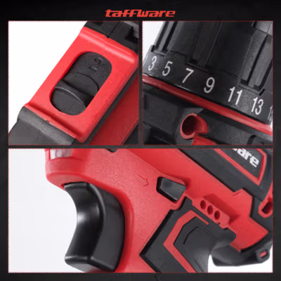 Taffware Bor Listrik Cordless Lithium Battery Electric Screwdriver 12V - KR564 - Red — gambar 2
