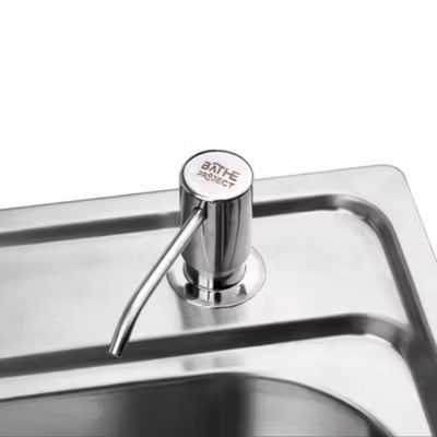 BATHE PROJECT Tempat Sabun Keran Air Soap Dispenser 300ml - JJ-3122 - Silver — gambar 2