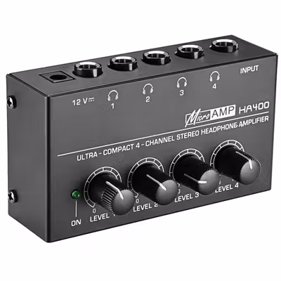 TaffSTUDIO MicroAMP Audio Amplifier Mini Headphone 4 Channel Stereo - HA400 - Black — gambar 2