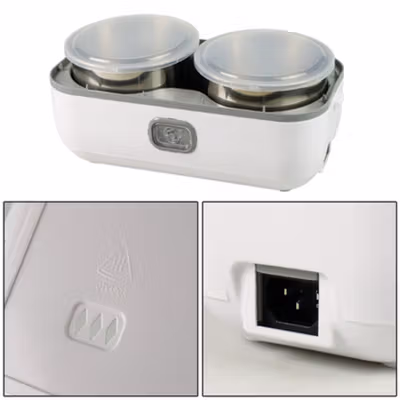 ANYTRP Kotak Makan Pemanas Elektrik Single Layer Lunch Box 2 Bowl 1.2L - DFH-C01 - White — gambar 2