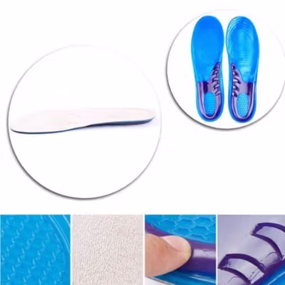 DADIJIER Insole Sepatu Alas Kaki Orthopedic Shock Absorb Gel S - KYL - Blue — gambar 2